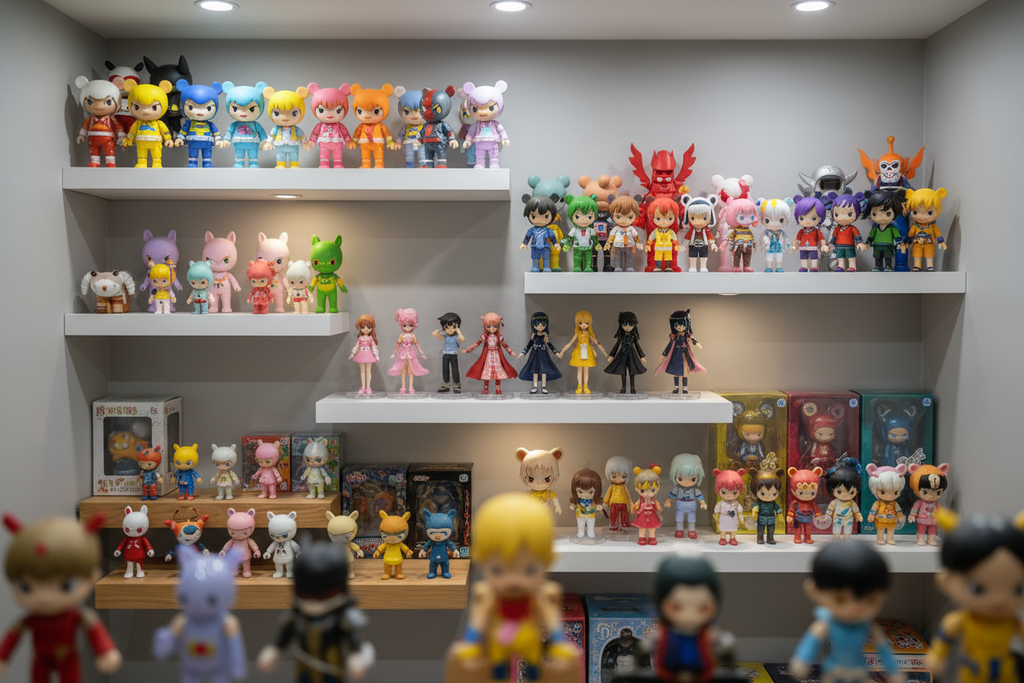 zet alleen verzamel poppetjes in en op